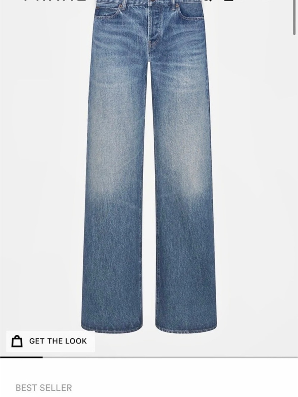 FRAME Amelia Gray x FRAME The Pixie Gray Jeans Wide Leg Jeans Blue Waist 24